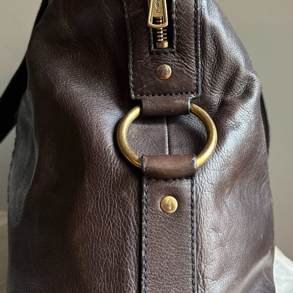 YSL/Yves Saint Laurent Oversized Muse Bag - Navy/Eggplant Leather - Pilati Era - Picture 3 of 10